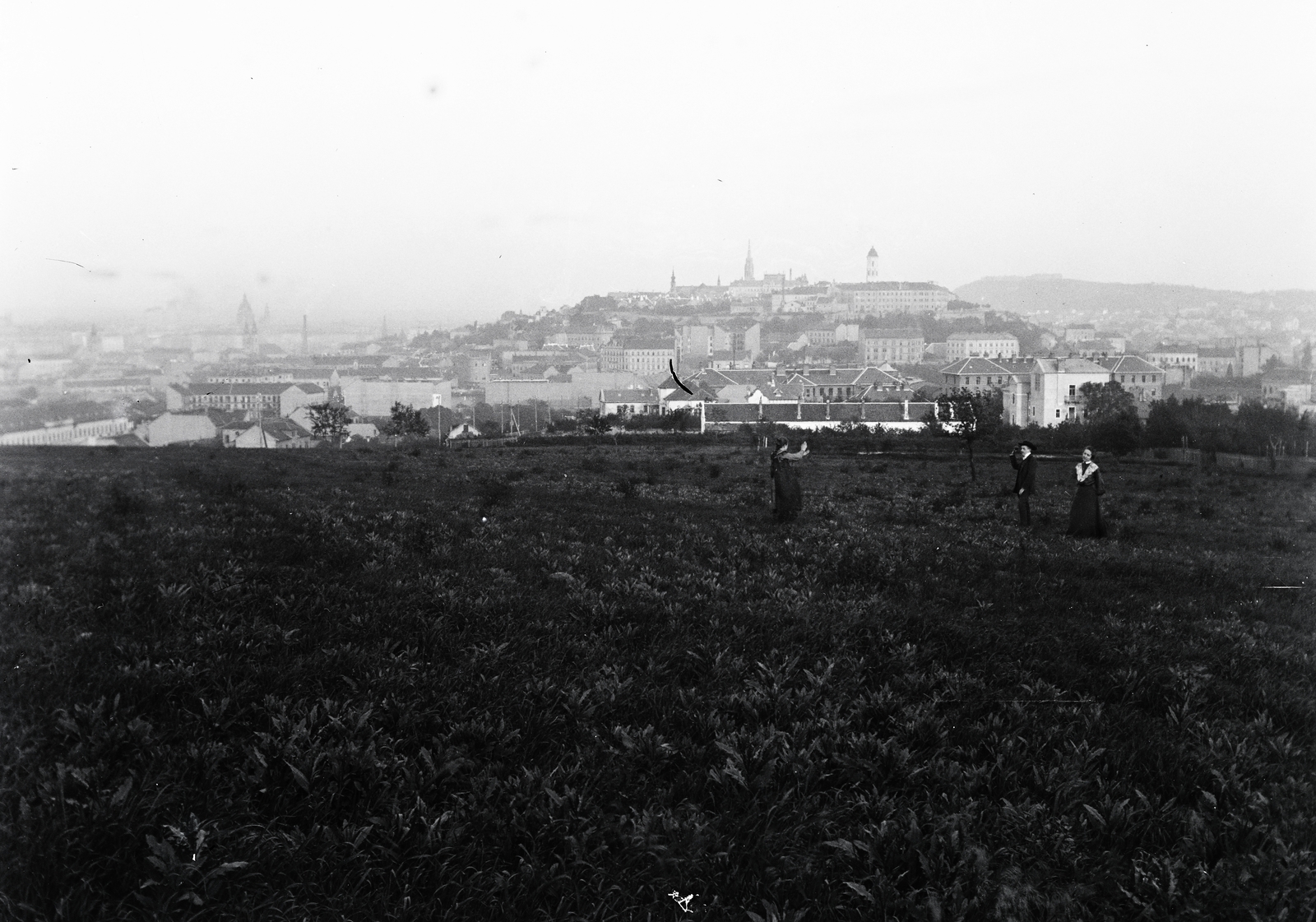 Magyarország, Budapest II., kilátás a budai Vár és a gellért.hegy felé a Garas utca - Érmelléki utca utca környéki területről., 1915, Flanek-Falvay-Kováts, Budapest, Fortepan #272928
