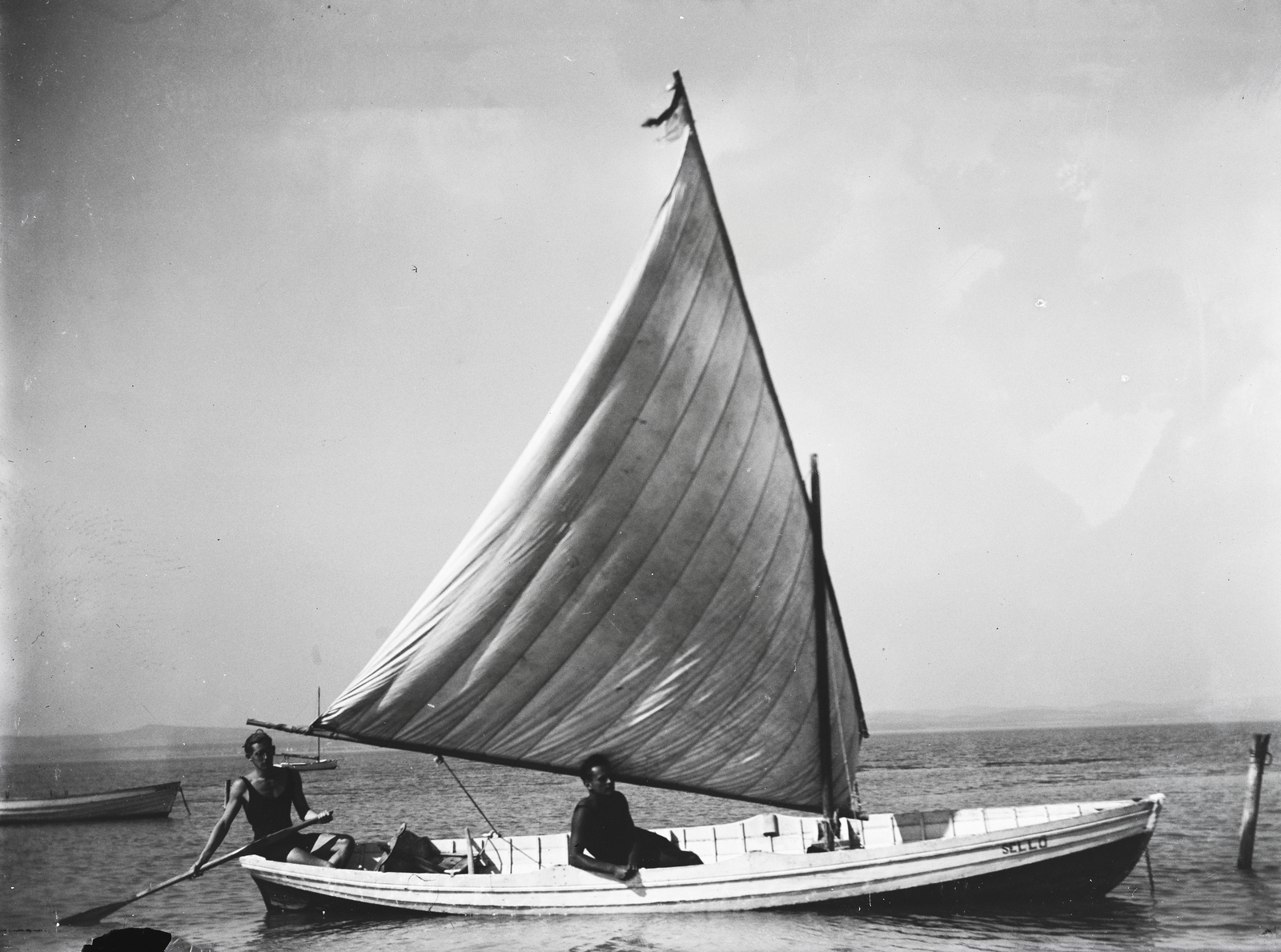 1915, Flanek-Falvay-Kováts, lake, ship, summer, water, Lake Balaton, sailboat, sailing, boat, Fortepan #272929