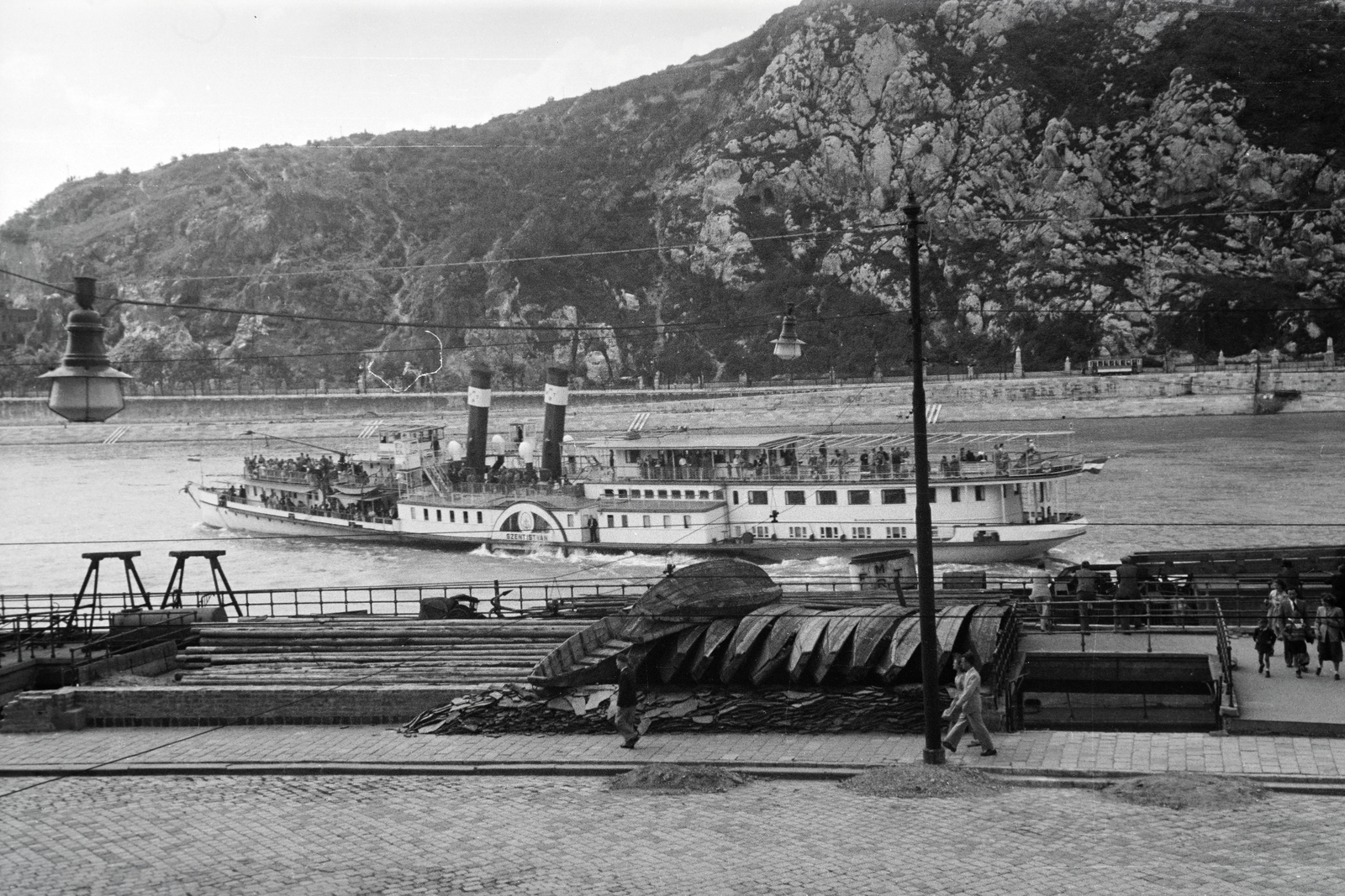 1951, Kern család, ship, hillside, rock, Fortepan #273294