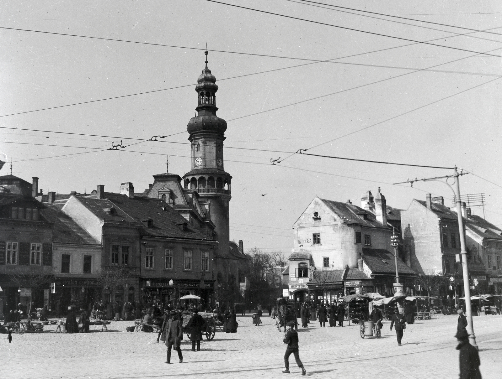 Hungary, Sopron, Előkapu a Várkerület felől, háttérben a Tűztorony., 1916, Vargha Zsuzsa, Fortepan #273536