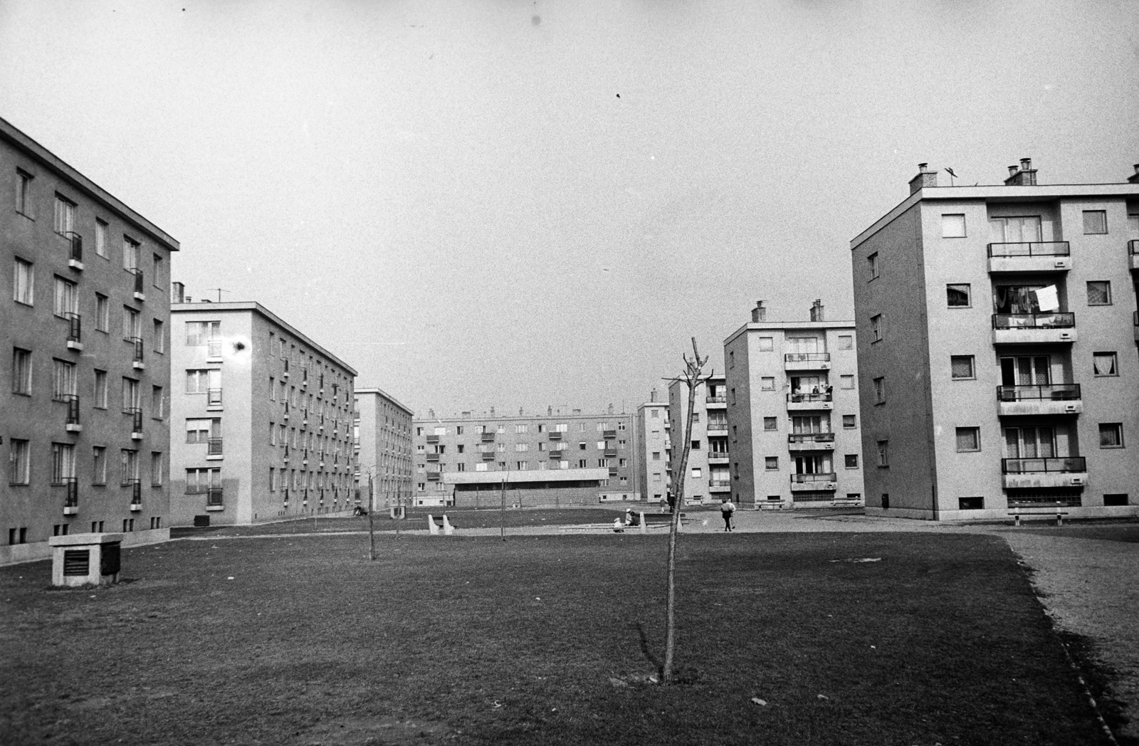 Magyarország, Budapest XXI., Csepel, Csillagtelep, a Jupiter és az Orion utca közötti park a Mars utca felé nézve., 1969, Szilvási hagyaték, Budapest, Fortepan #273714
