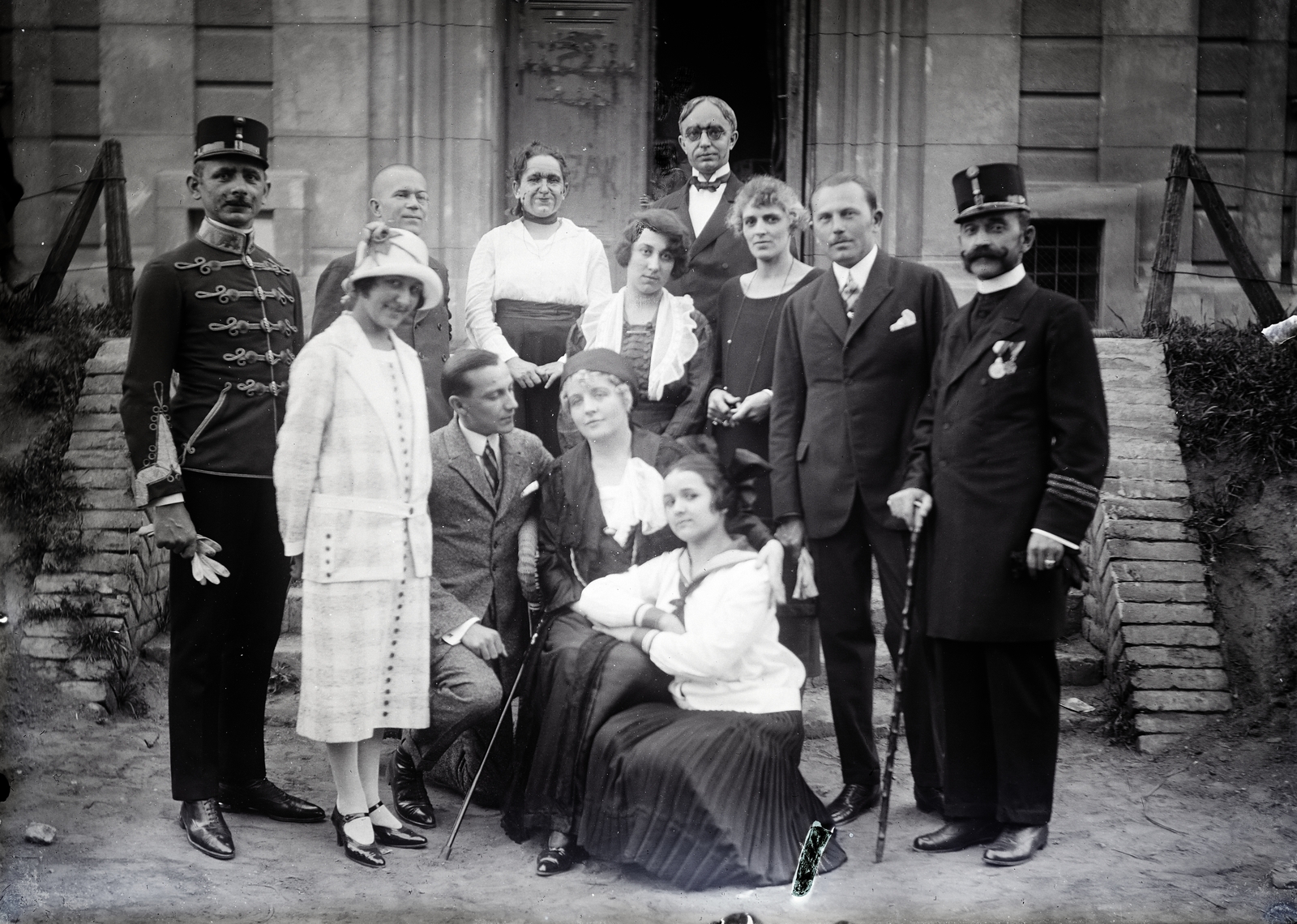 1918, Bachler család, tableau, family, white dress, Fortepan #273909