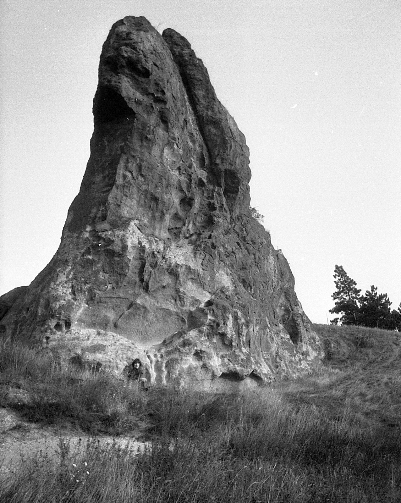 Hungary, Boldogkőváralja, Bodókő szikla., 1976, Mészöly Leonóra, rock, Fortepan #27394