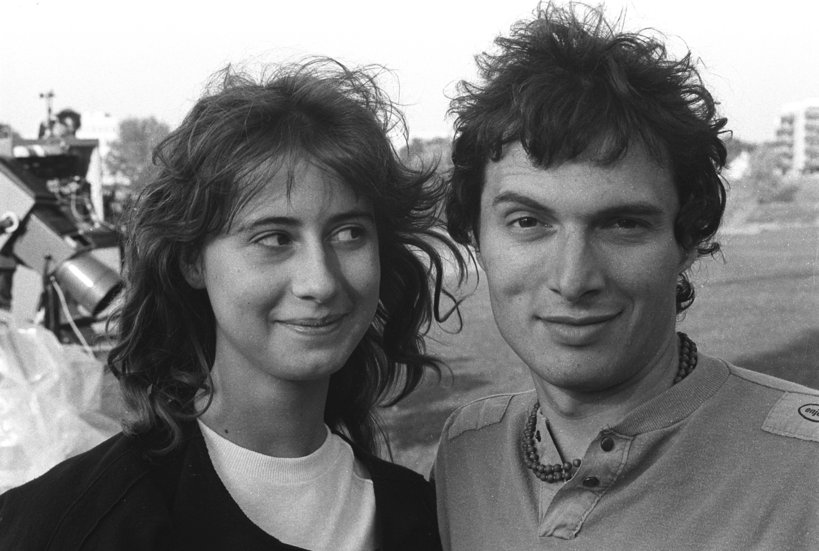 Hungary, Baja, jobbra Laár András a KFT együttes tagja., 1985, Erky-Nagy Tibor, smile, celebrity, Fortepan #273977