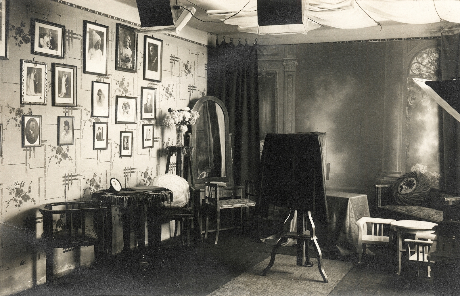 1930, Erky-Nagy Tibor, mirror, interior, studio, studio camera, Fortepan #273989