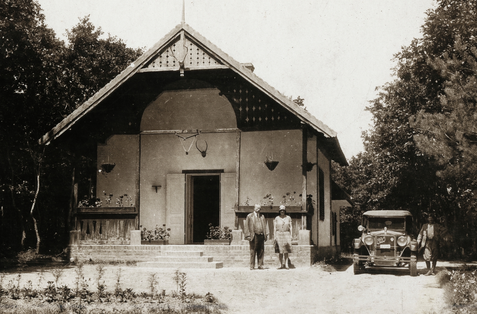 1937, Erky-Nagy Tibor, vadászház, trófea, automobil, Fiat-márka, olasz gyártmány, Fortepan #274013