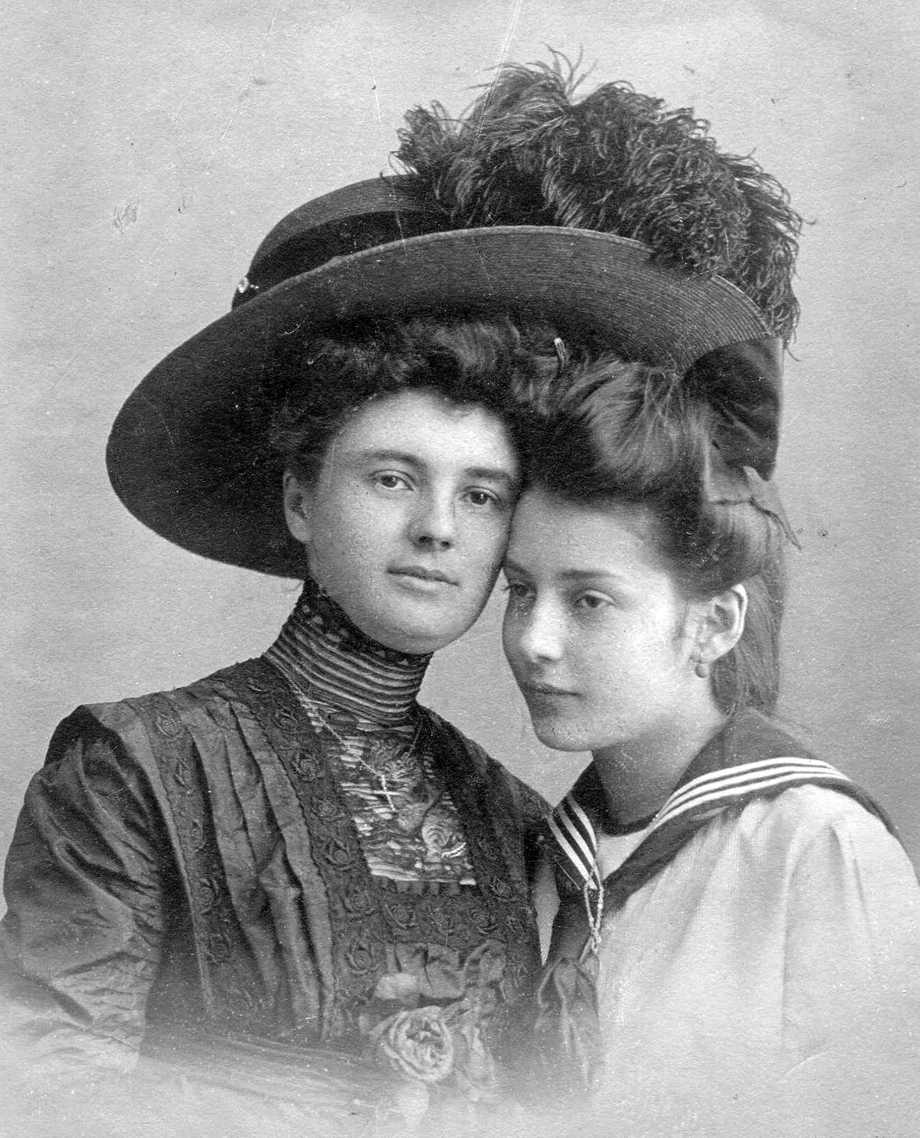 1900, Mészöly Leonóra, portrait, fashion, hat, women, sailor blouse, lady, Fortepan #27438