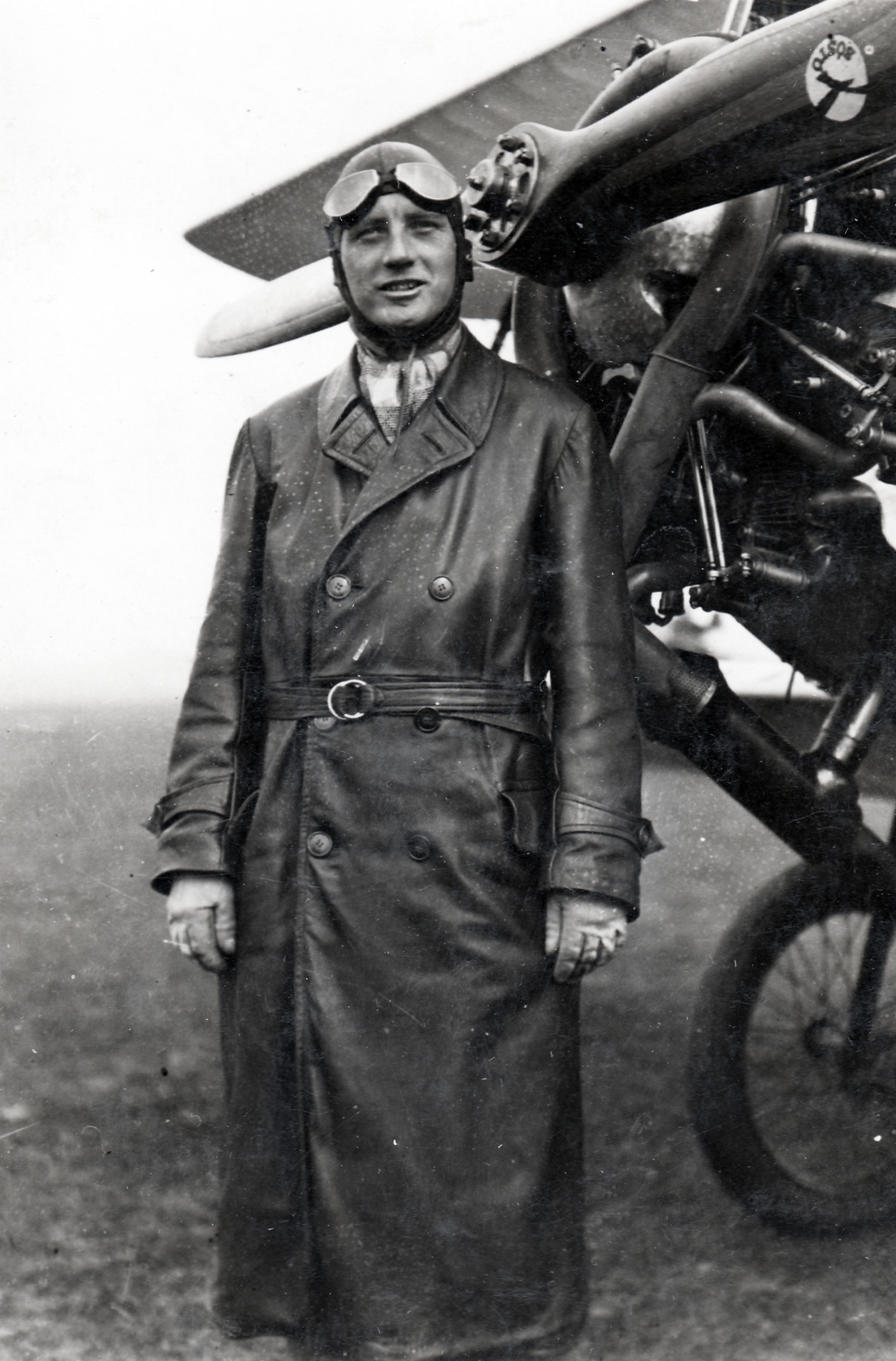 1921, Molnár Gyula, airplane, leather jacket, pilot, Fortepan #274545