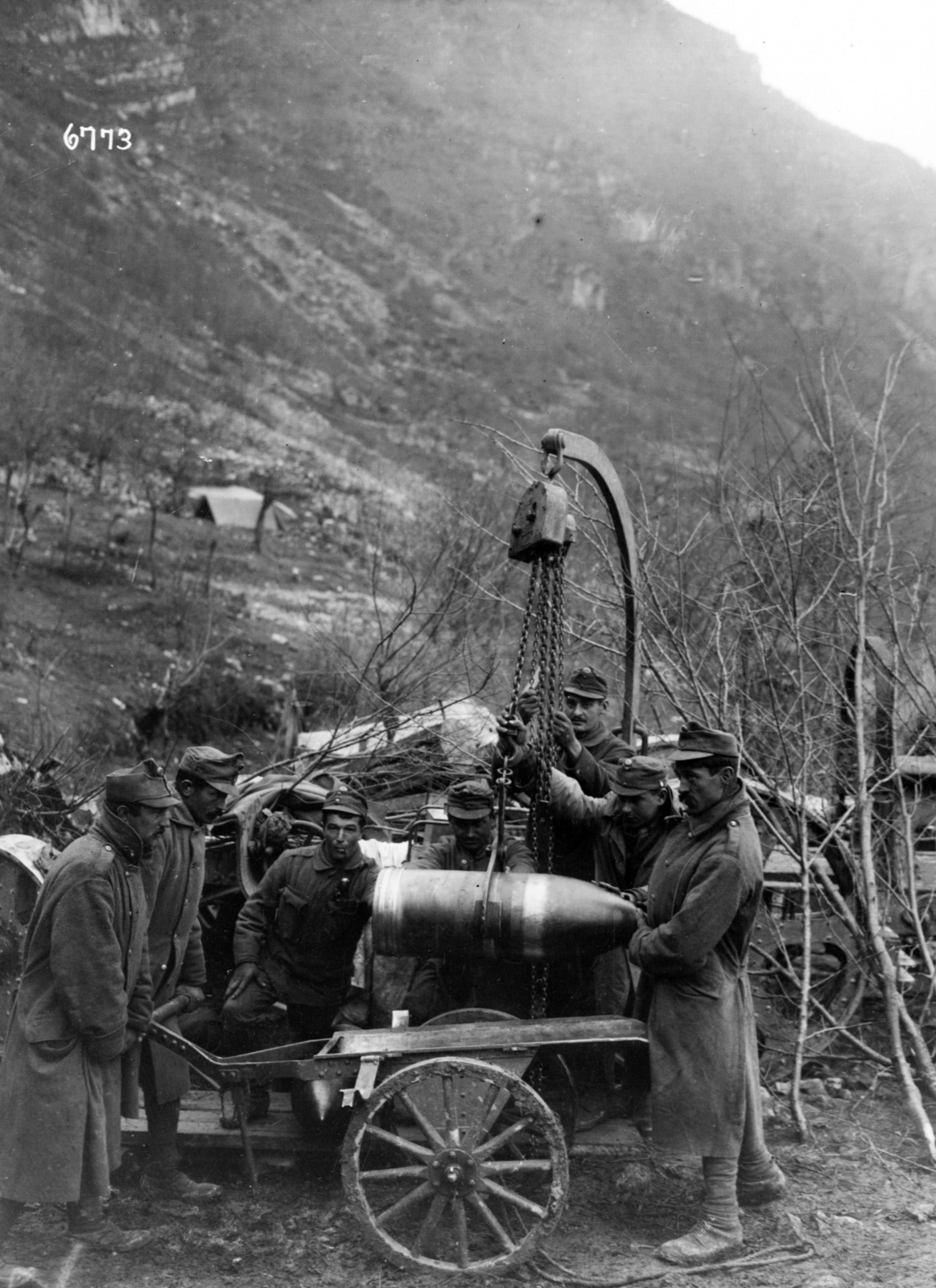 1915, National Archives, lövedék, Skoda 30.5, tüzérség, Fortepan #274598