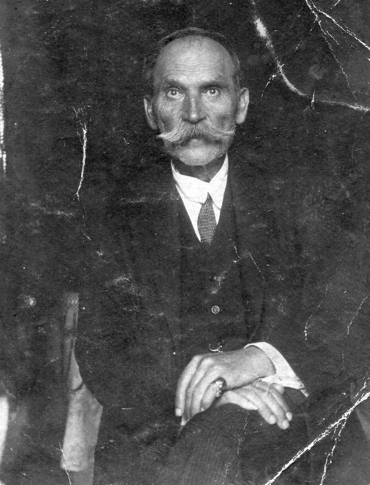 1927, Mészöly Leonóra, portré, bajusz, férfi, átvetett láb, Fortepan #27509