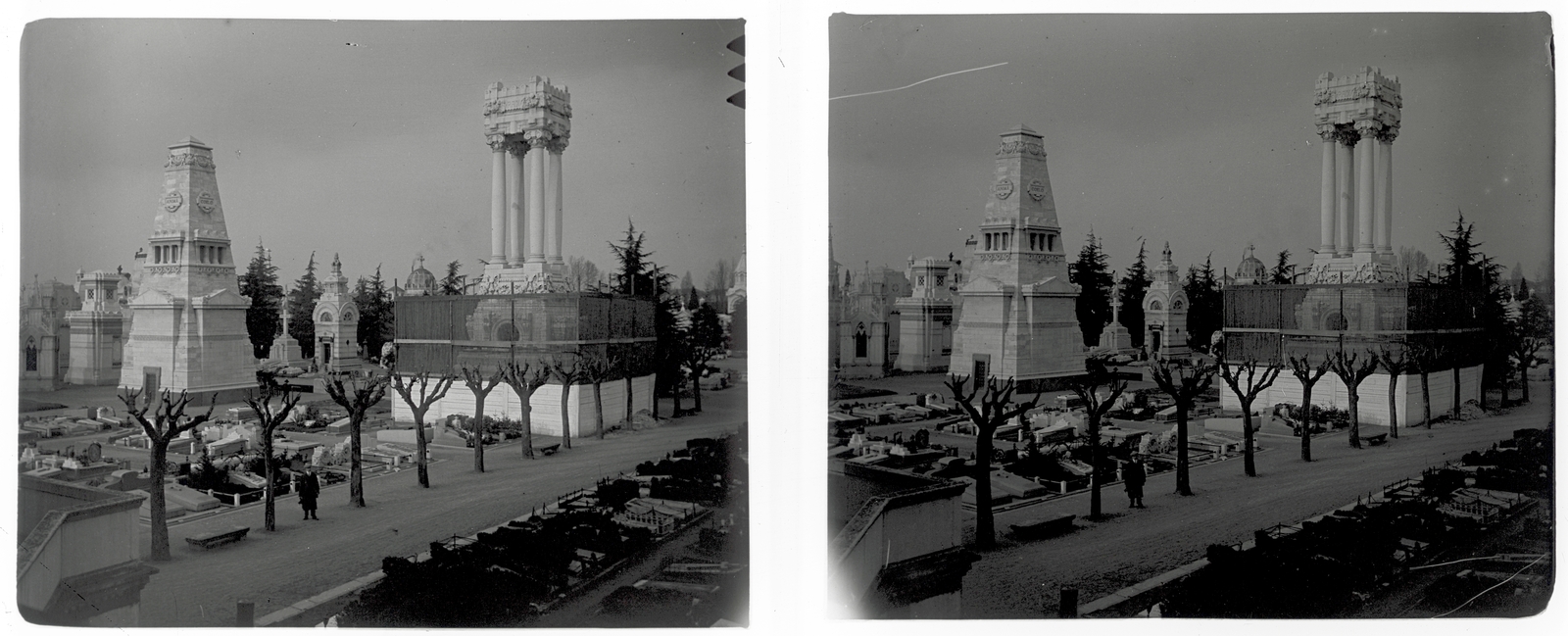 Olaszország, Milánó, Városi Temető (Cimitero Monumentale)., 1910, Schoch Frigyes, temető, síremlék, sztereófotó, Fortepan #27534