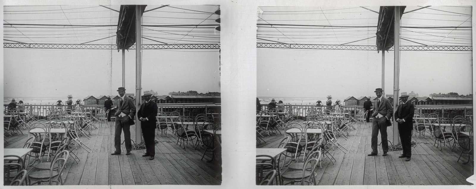 Olaszország, Velence, Lido., 1909, Schoch Frigyes, thonet, sztereófotó, Fortepan #27553