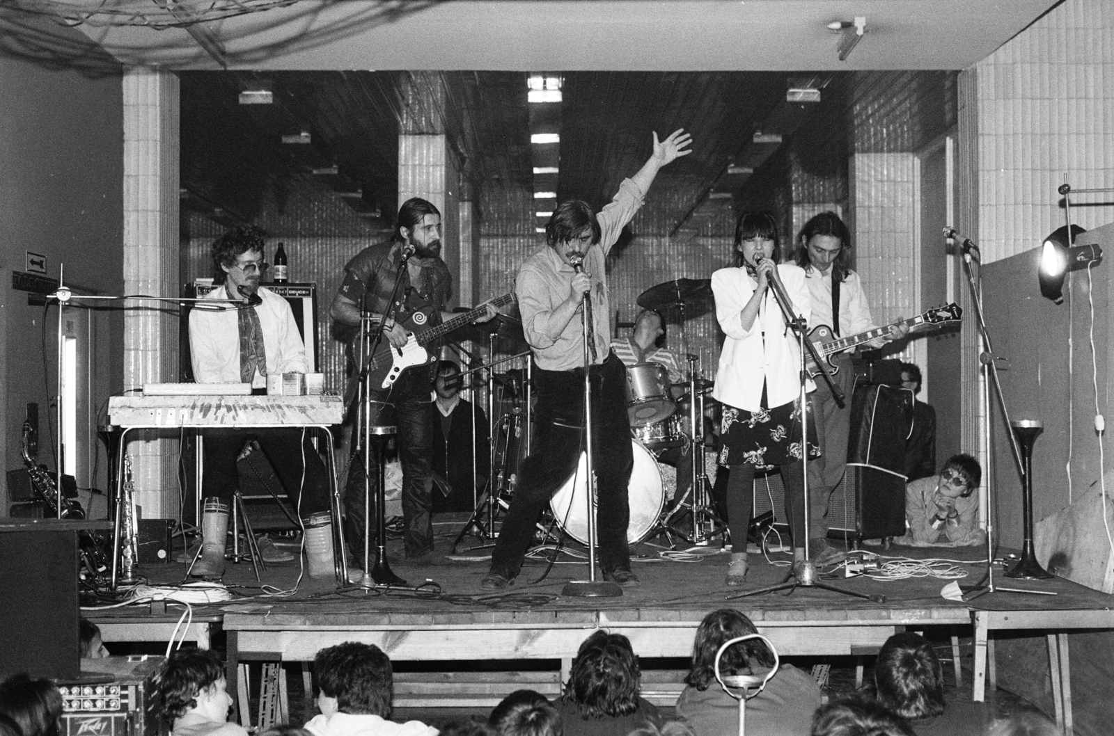 Hungary, A. E. Bizottság együttes, ef Zámbó István, Wahorn András, feLugossy László, Kukta „Kokó” Erzsébet, Szulovszky „Joni” István., 1982, Hidas Gyula, underground music, musician, winners' podium, Best of, Fortepan #275622