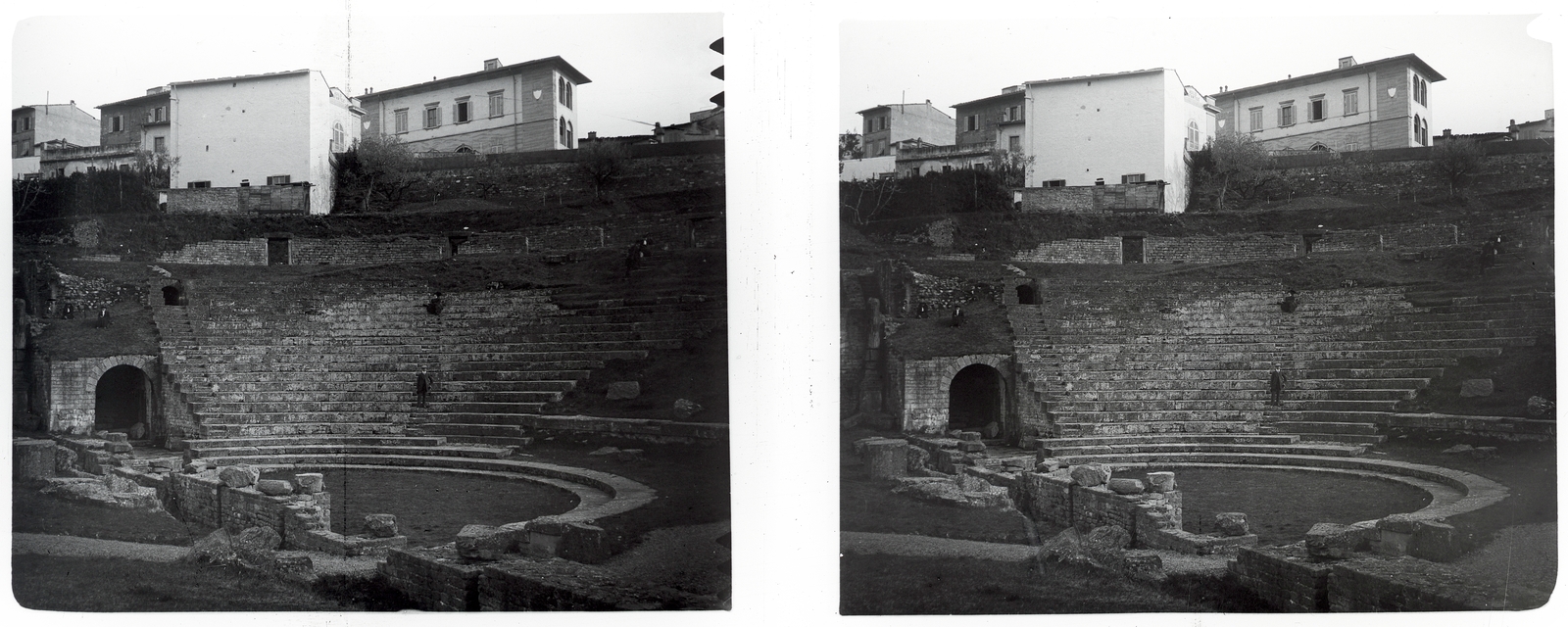 Olaszország, Fiesole, Ókori színház., 1910, Schoch Frigyes, sztereófotó, Fortepan #27572