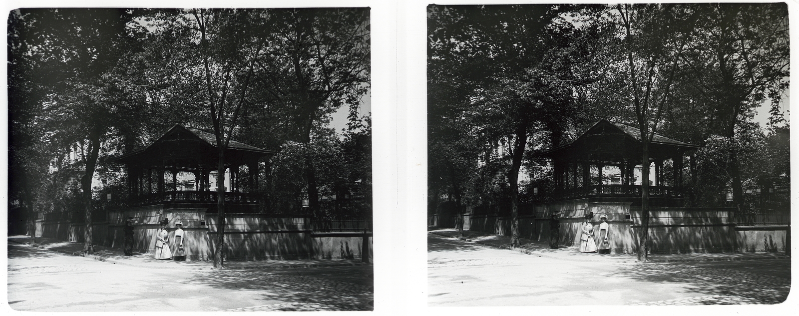 Germany, Dresden, a Liebig utca és Leubnitzer utca kereszteződése, háttérben a Hessling-Reichel Leányotthon., 1907, Schoch Frigyes, stereophoto, Fortepan #27578