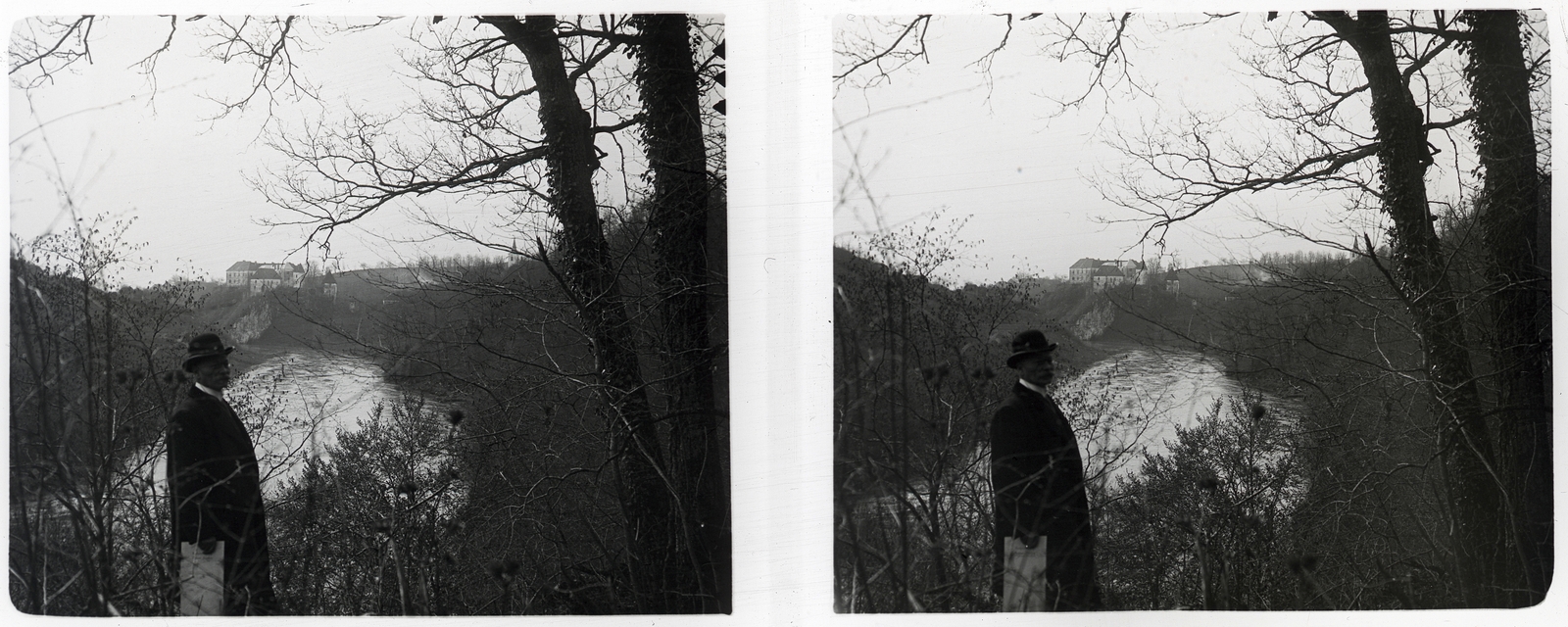 Croatia, Ozalj, a Kulpa folyó partján emelkedő sziklán Ozaly vára., 1913, Schoch Frigyes, stereophoto, Fortepan #27597
