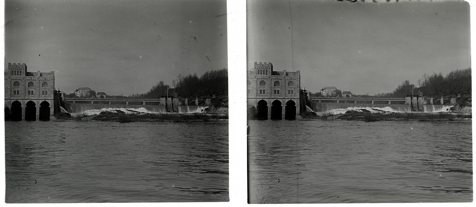 Croatia, Ozalj, Munjara vízerőmű a Kulpa folyón., 1913, Schoch Frigyes, river, utilities, water fall, power station, stereophoto, Fortepan #27600