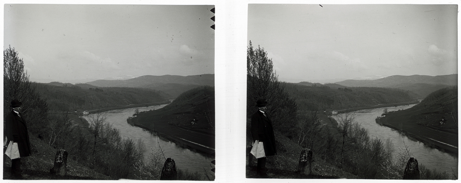 Croatia, Ilovac, a Kulpa folyó Ilovac alatt., 1913, Schoch Frigyes, stereophoto, Fortepan #27606
