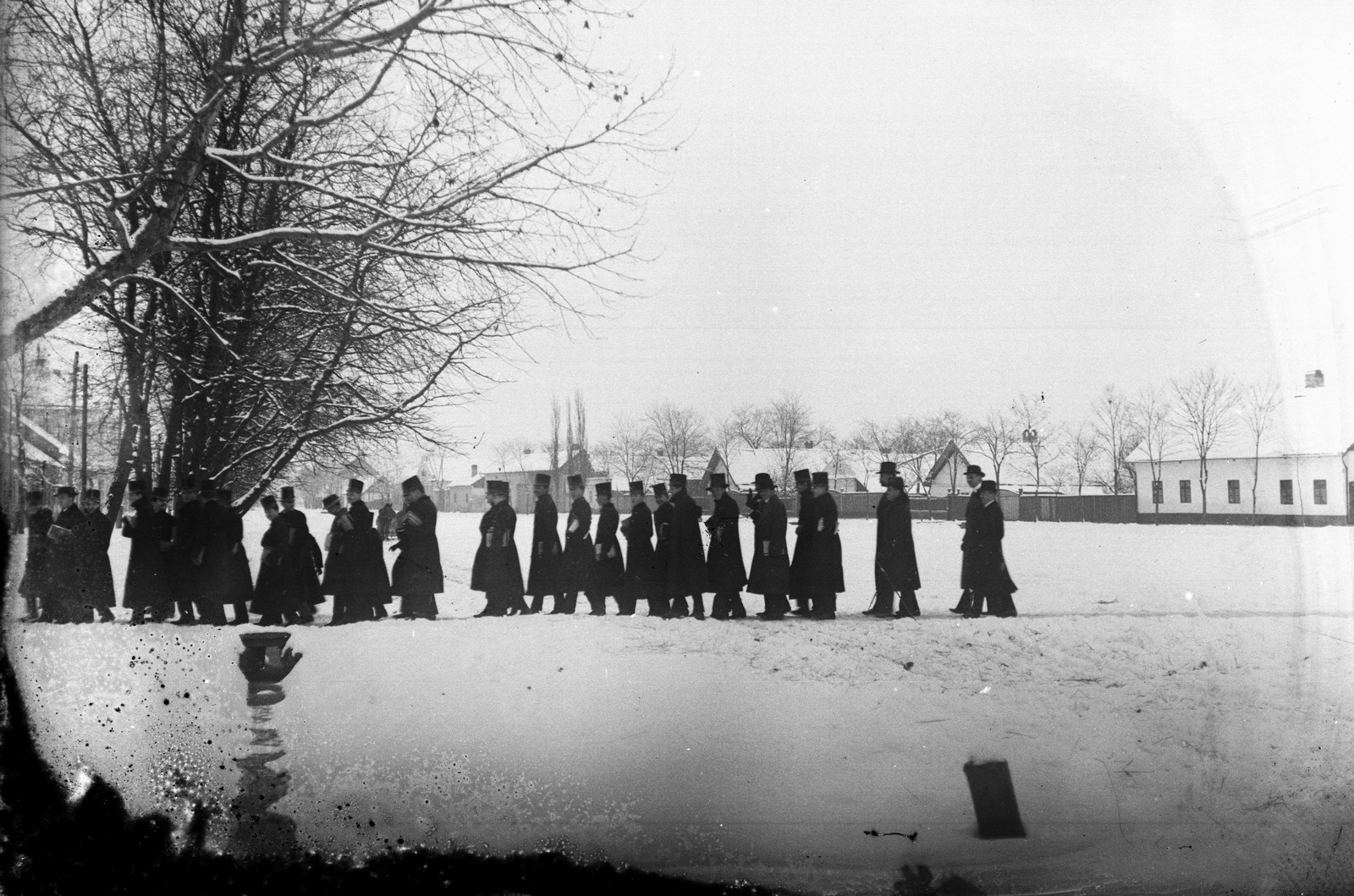 Slovakia, Podolínec, 1918, Fortepan, winter, snow, uniform, street view, soldier, Fortepan #2761