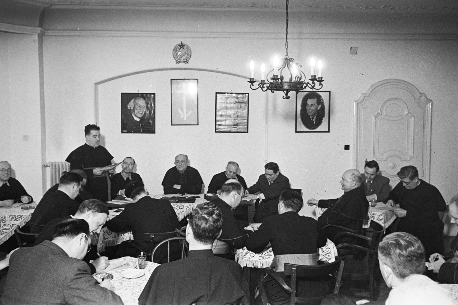 1954, Hámori Gyula, pap, tanácskozás, Fortepan #276256