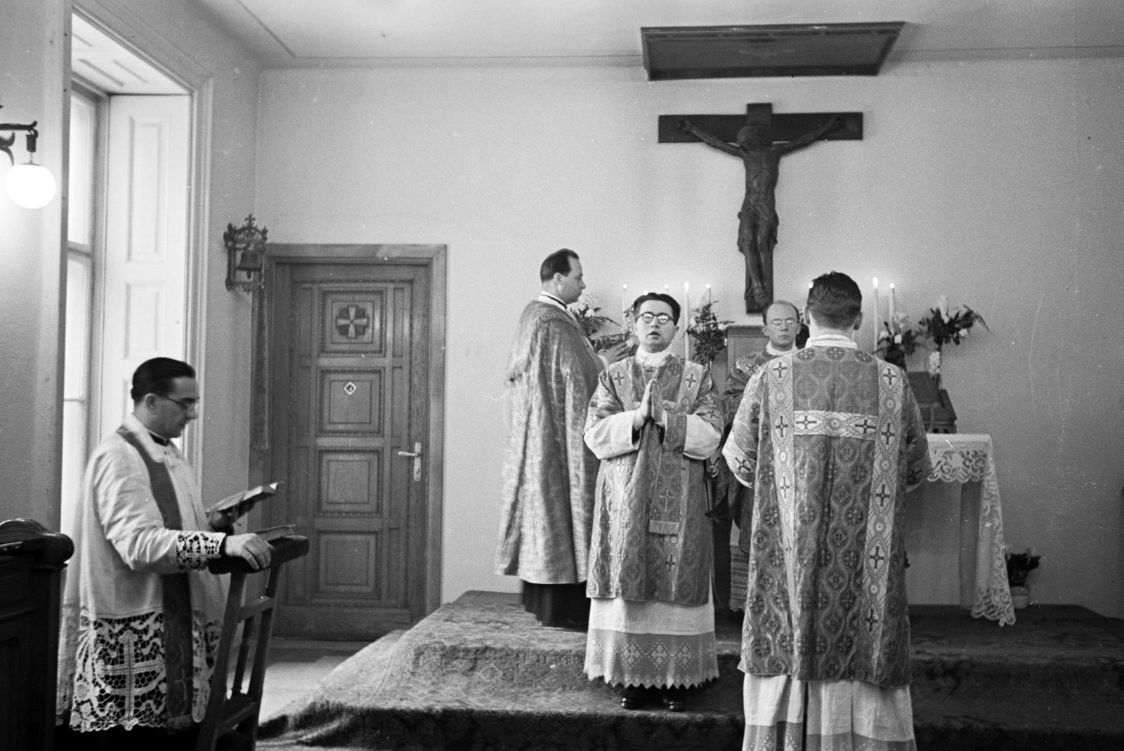 1956, Hámori Gyula, feszület, ornátus, Fortepan #276278