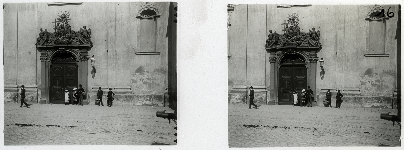 Magyarország, Budapest V., Március 15. (Eskü) tér, Belvárosi Nagyboldogasszony Főplébánia-templom., 1900, Schoch Frigyes, templom, barokk-stílus, sztereófotó, Budapest, Fortepan #27638