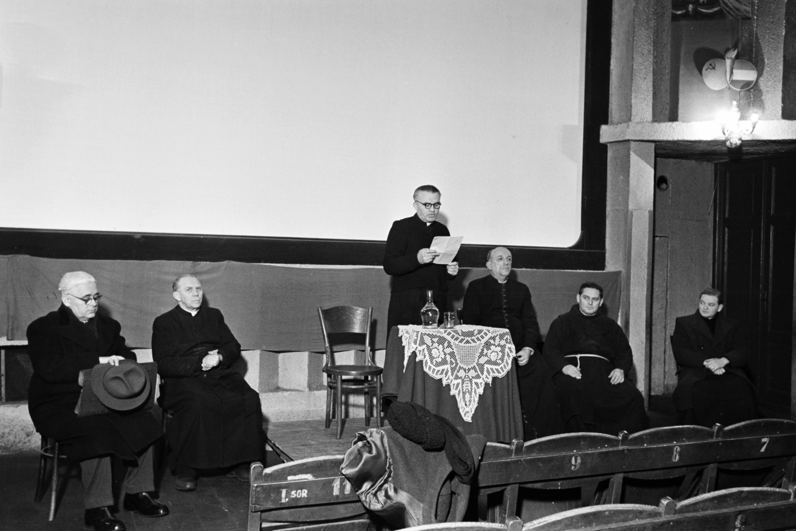 1955, Hámori Gyula, priest, votary, screen, Fortepan #276539