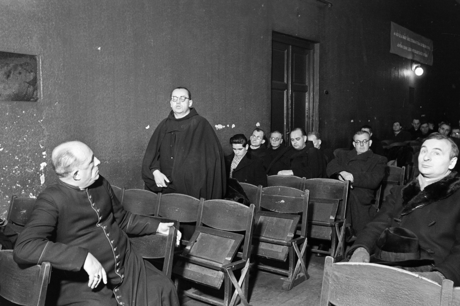1955, Hámori Gyula, priest, auditorium, Fortepan #276542