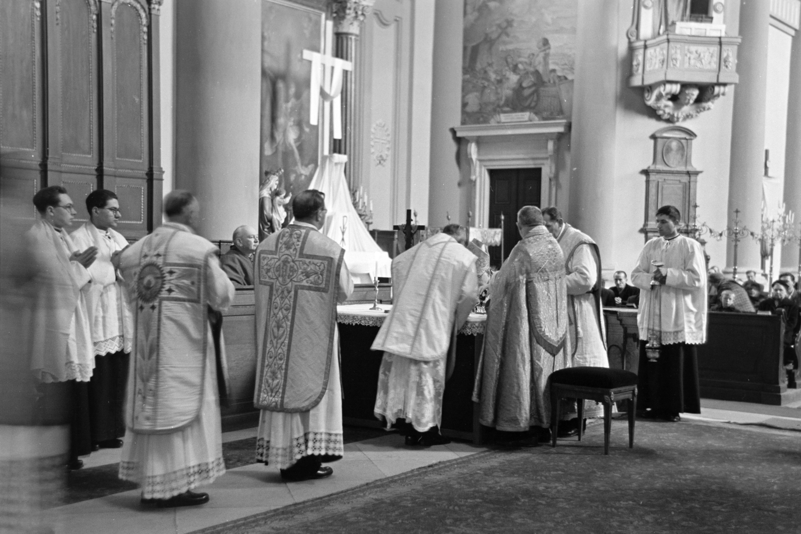 1960, Hámori Gyula, ornátus, templombelső, Fortepan #276586