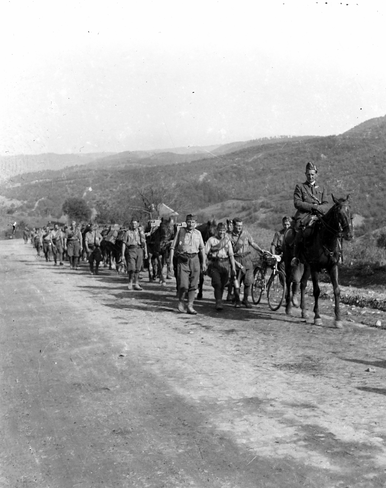 Romania,Transylvania, untitled, 1940, Korner Veronika, bicycle, rider, military, Fortepan #276806