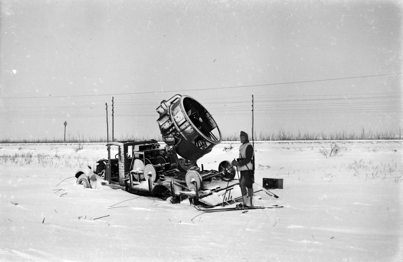 1942, Korner Veronika, commercial vehicle, skiing, air defense, searchlight, Zis-brand, Fortepan #276827