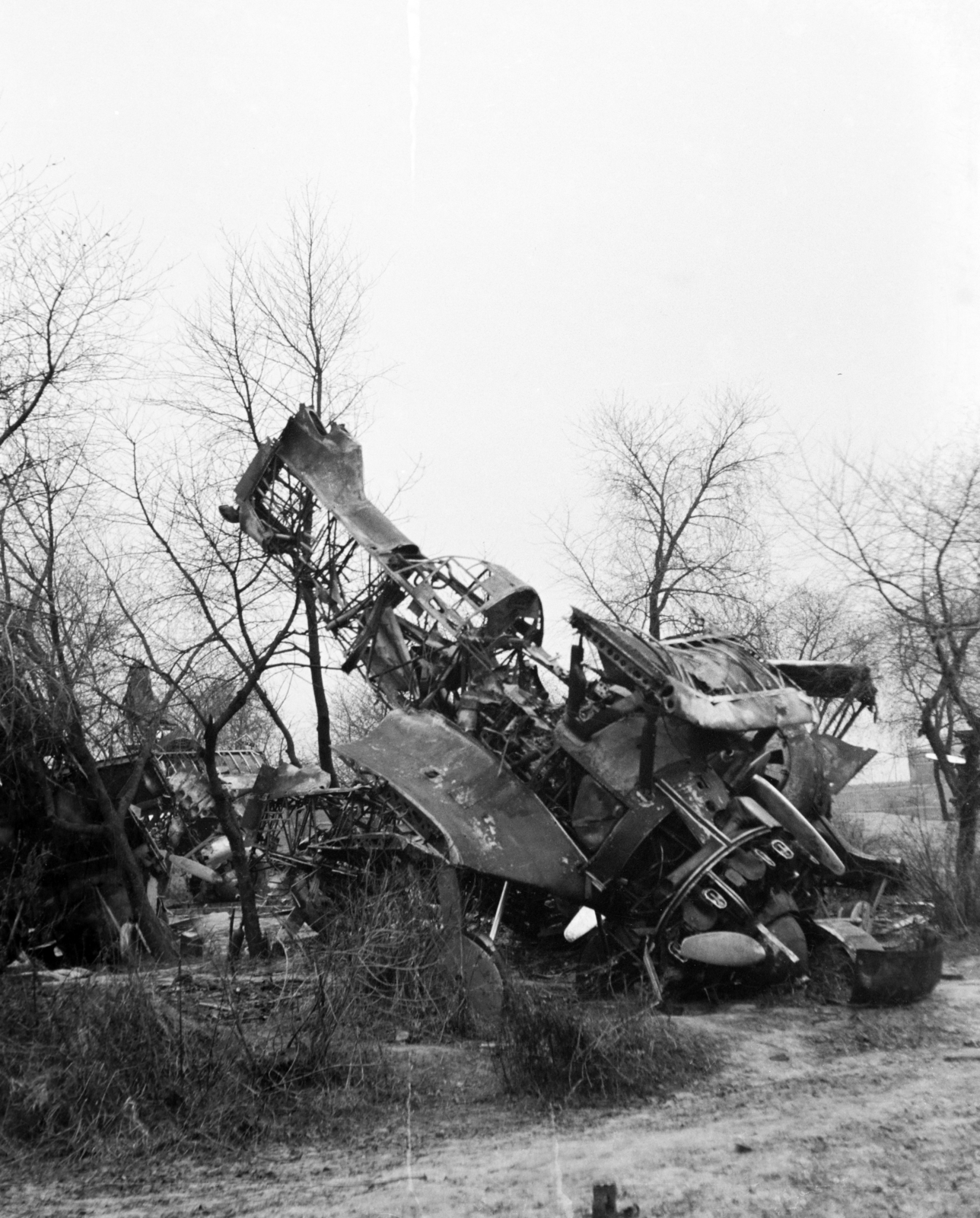 1942, Korner Veronika, biplane, wreck, Polikarpov-brand, airplane, Kochyerigin DI-6, Fortepan #276846