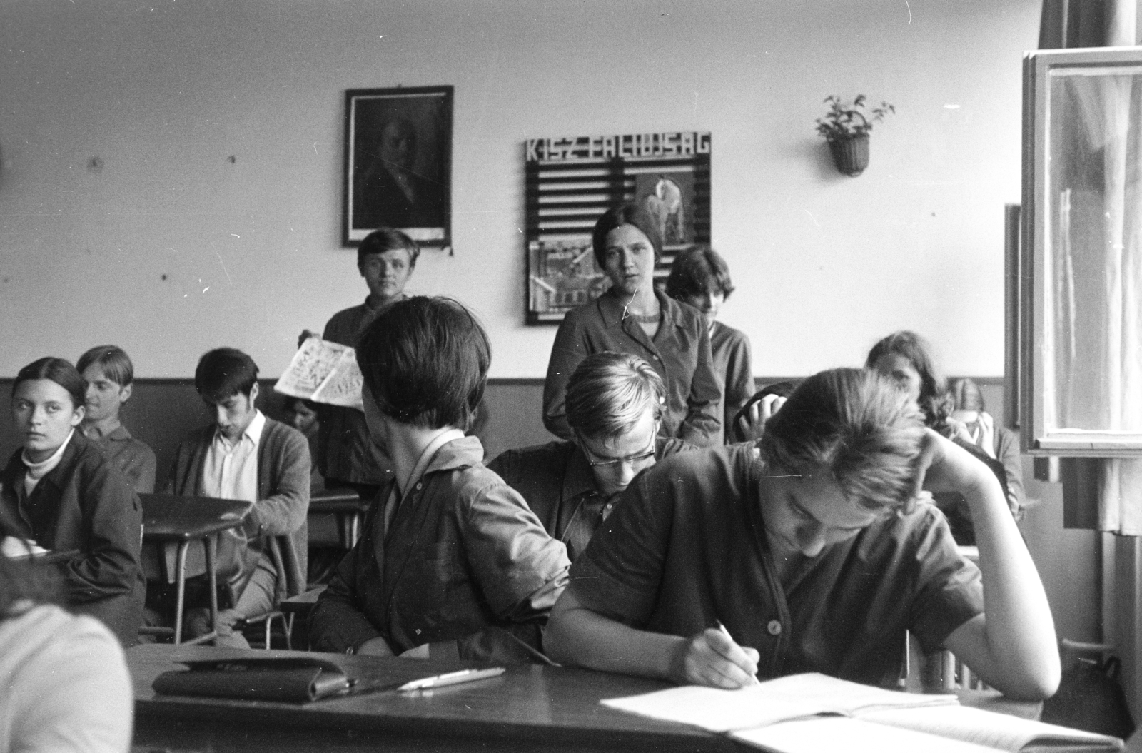 1970, Obetkó Miklós, Lenin-portrayal, classroom, Fortepan #277057