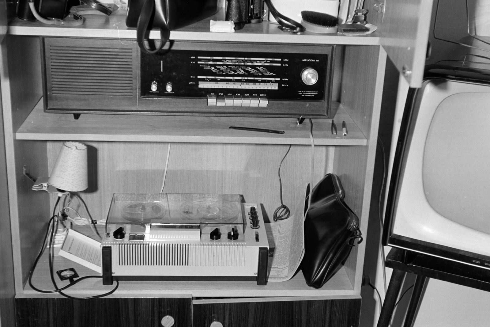 1980, Obetkó Miklós, TV, tape recorder, radio, Fortepan #277065
