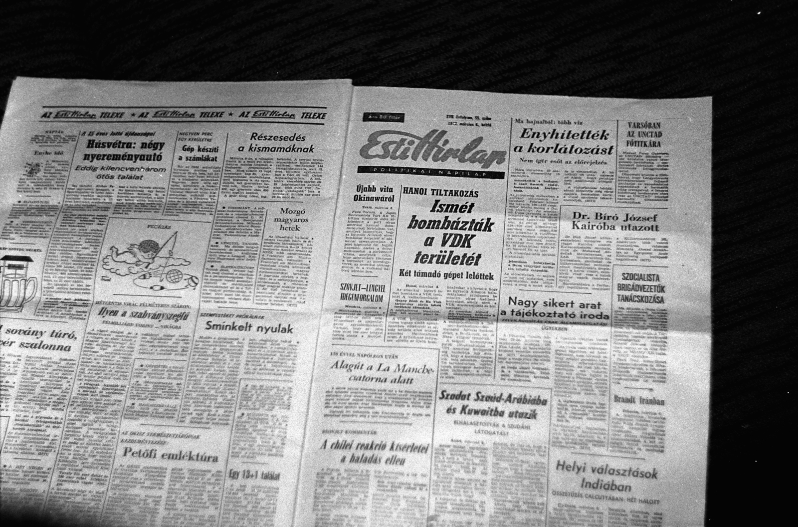 1972, Obetkó Miklós, newspaper, Esti Hírlap newspaper, Fortepan #277092
