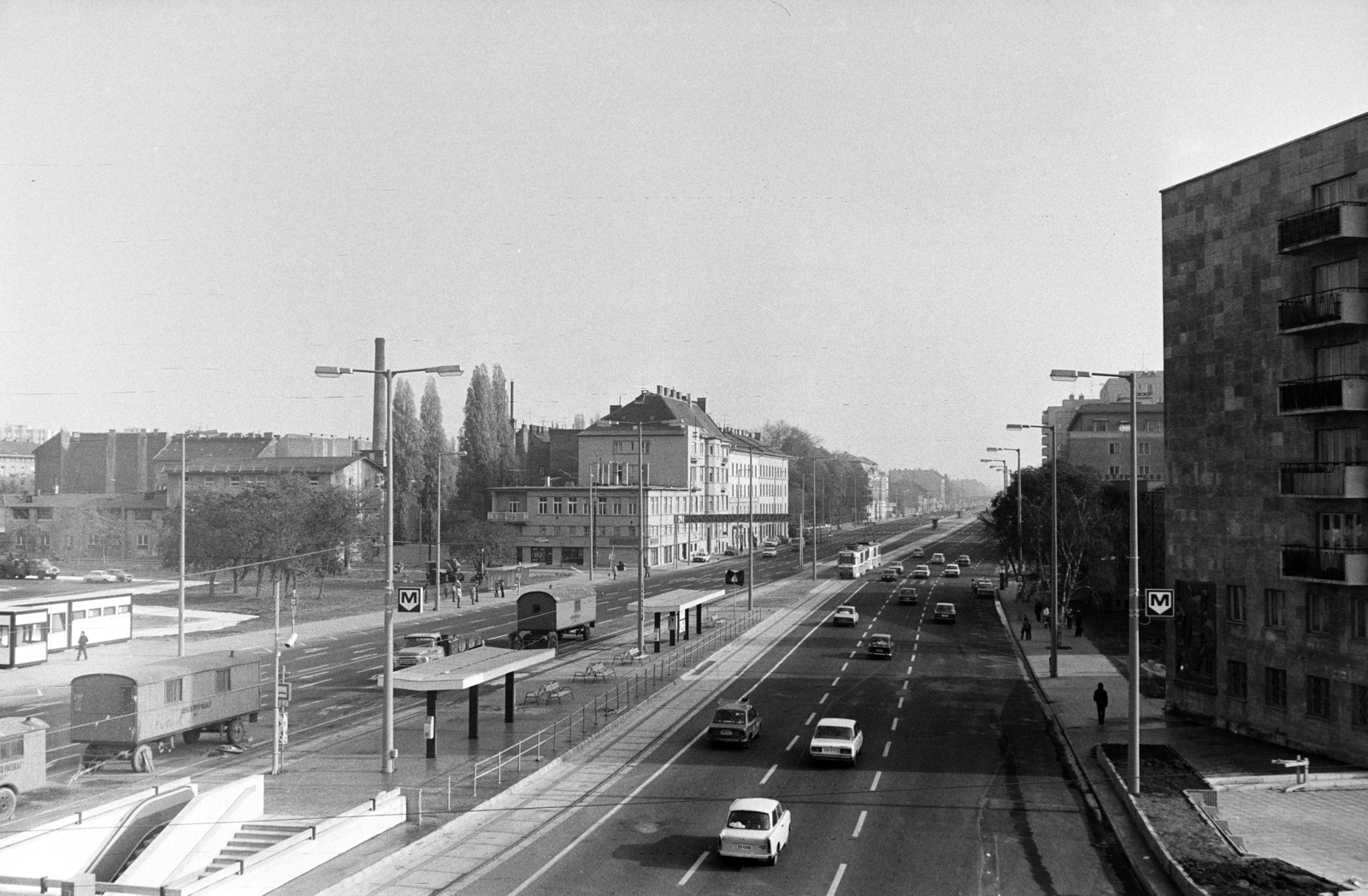 Hungary, Budapest XIII., rálátás a Róbert Károly körútra a Váci úti felüljáróról., 1984, Obetkó Miklós, Budapest, Fortepan #277131