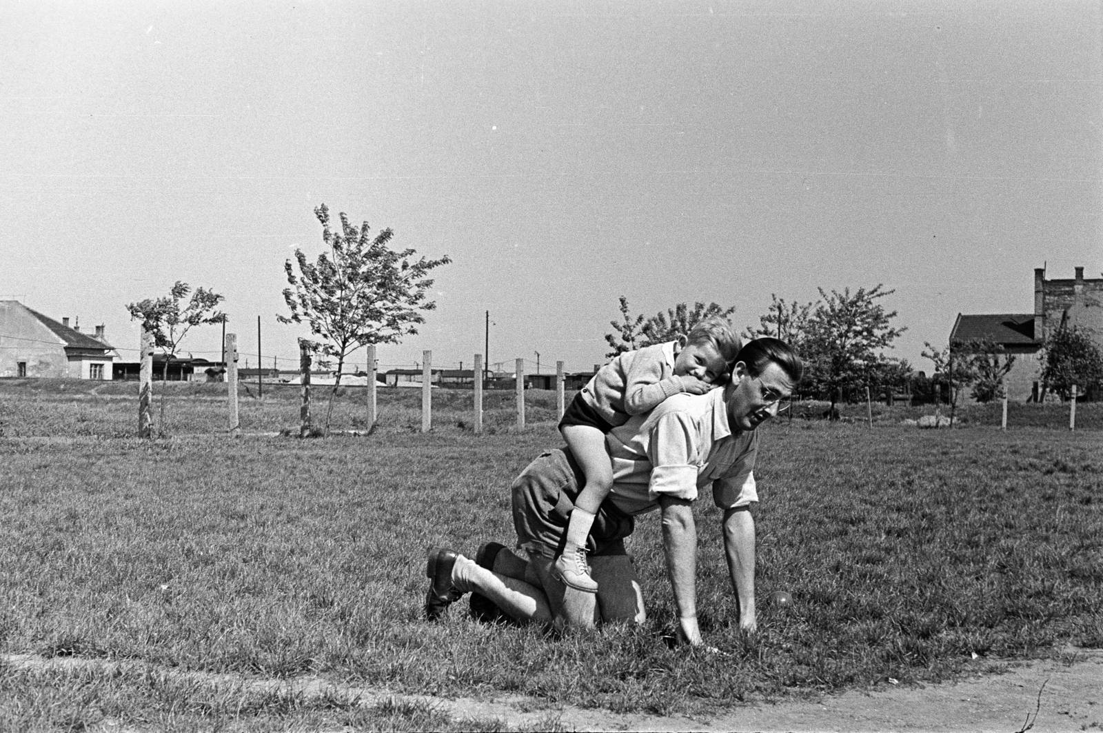 1957, Obetkó Miklós, Best of, fatherhood, Fortepan #277165