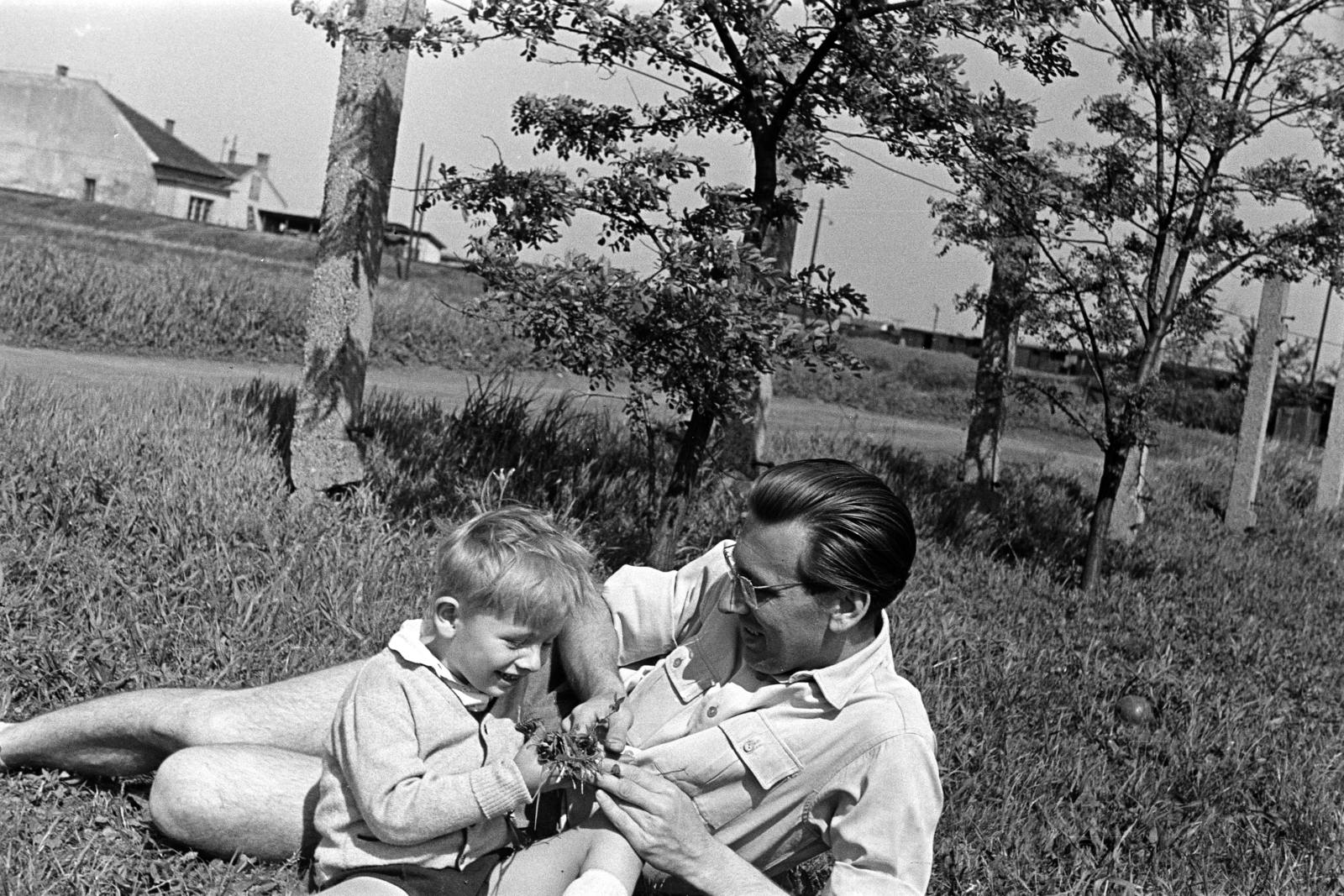 1957, Obetkó Miklós, fatherhood, Fortepan #277166