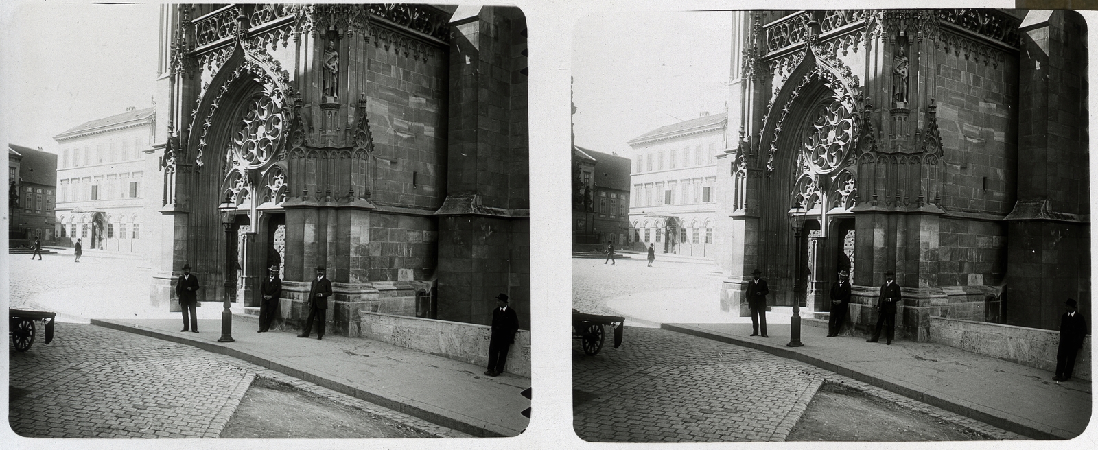 Hungary, Budapest I., Szentháromság tér, Mátyás-templom, Mária kapu., 1902, Schoch Frigyes, architectural heritage, church, architecture, Frigyes Schulek-design, stereophoto, tracery, Budapest, Fortepan #27717