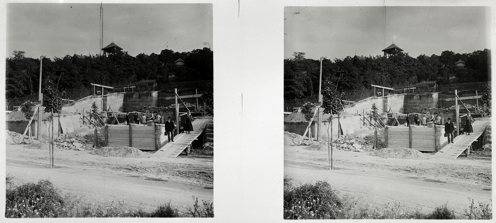 Hungary, Budapest I., Orom utca 4., épül a Schoch / Hegedűs - villa., 1913, Schoch Frigyes, stereophoto, Budapest, Fortepan #27748