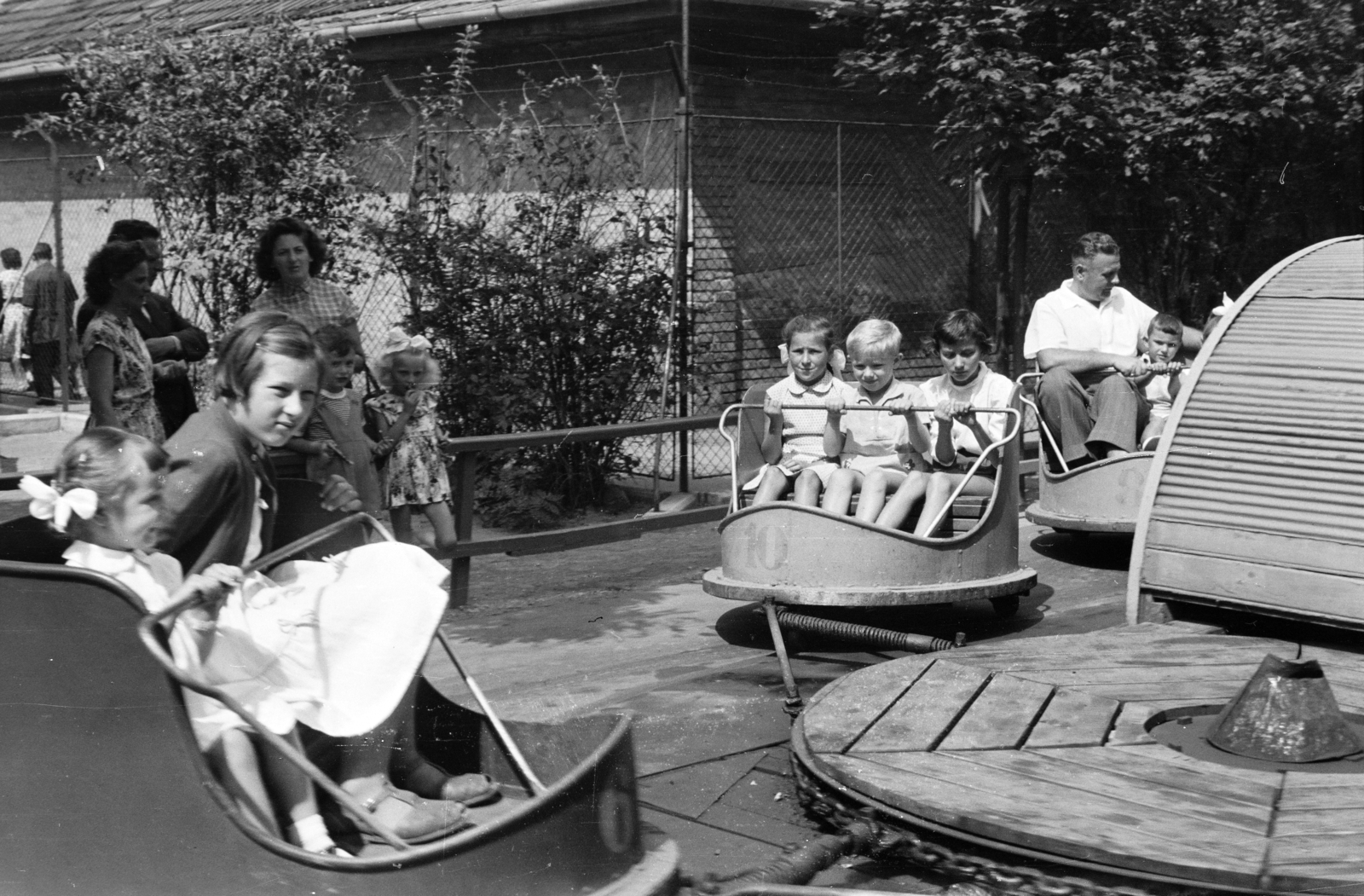 1959, Obetkó Miklós, kerítés, Haidekker-márka, vidámpark, Fortepan #277488