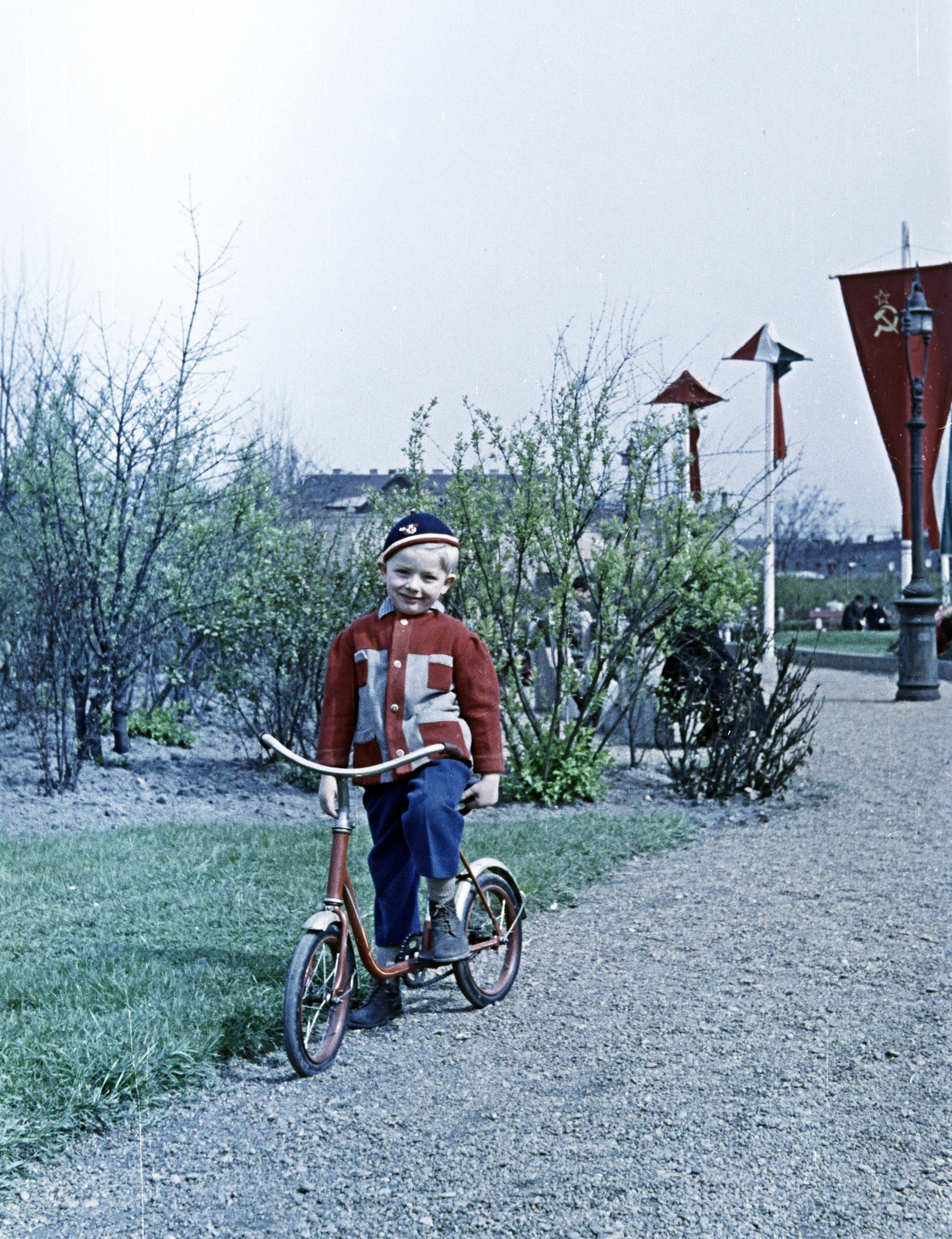 1957, Obetkó Miklós, bicycle, colorful, kid, Fortepan #277498