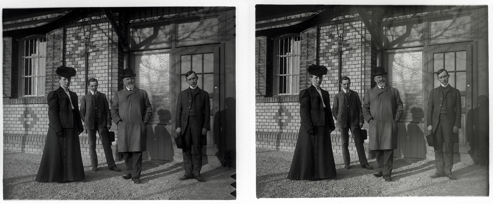 Magyarország, Gellérthegy, Budapest I., nyaraló a Bérc utca környékén., 1909, Schoch Frigyes, kalap, keménykalap, sztereófotó, Budapest, zsebredugott kéz, kalap kézben, Fortepan #27798