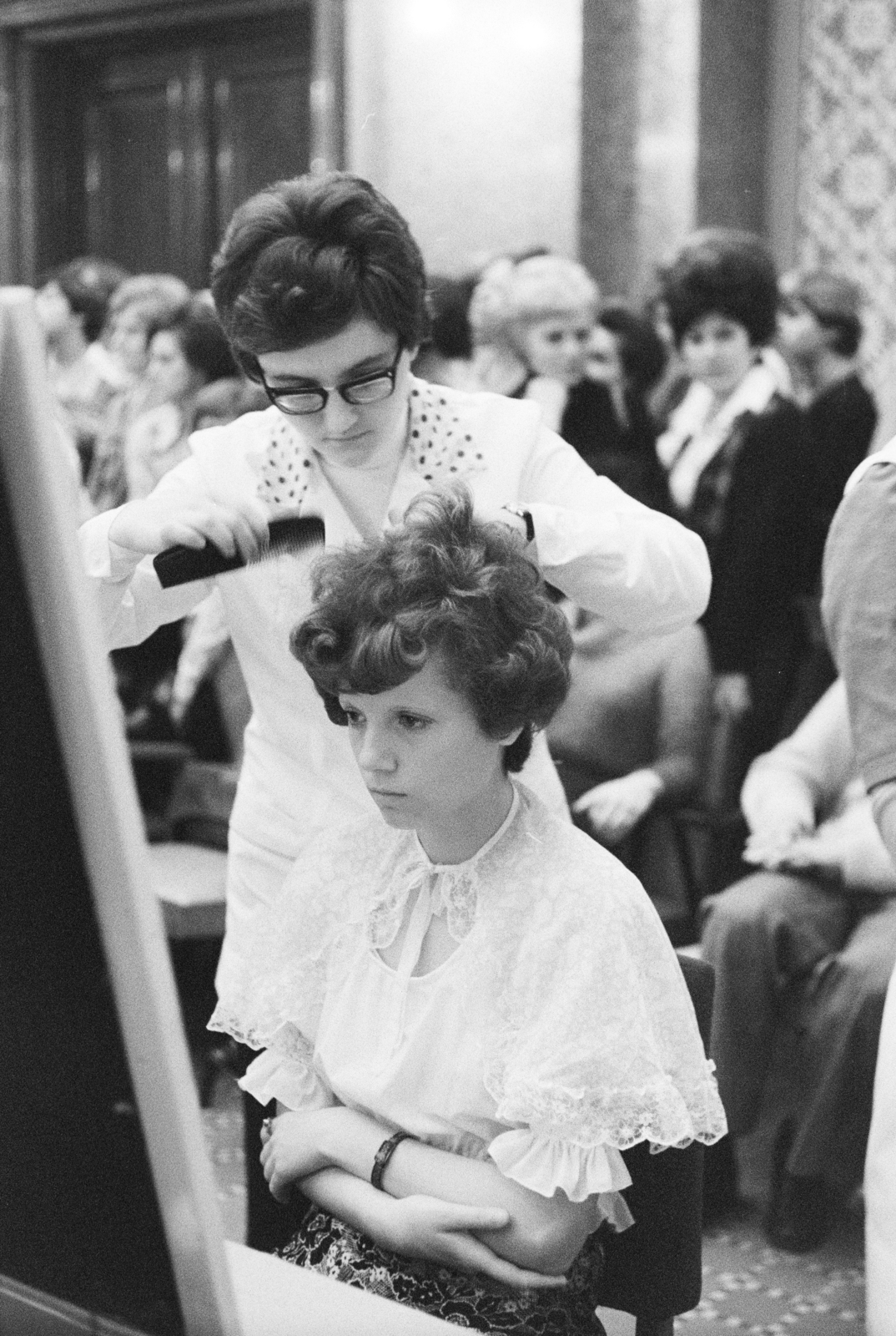 1974, Artfókusz, hairdo, hairdresser, competition, Fortepan #277986