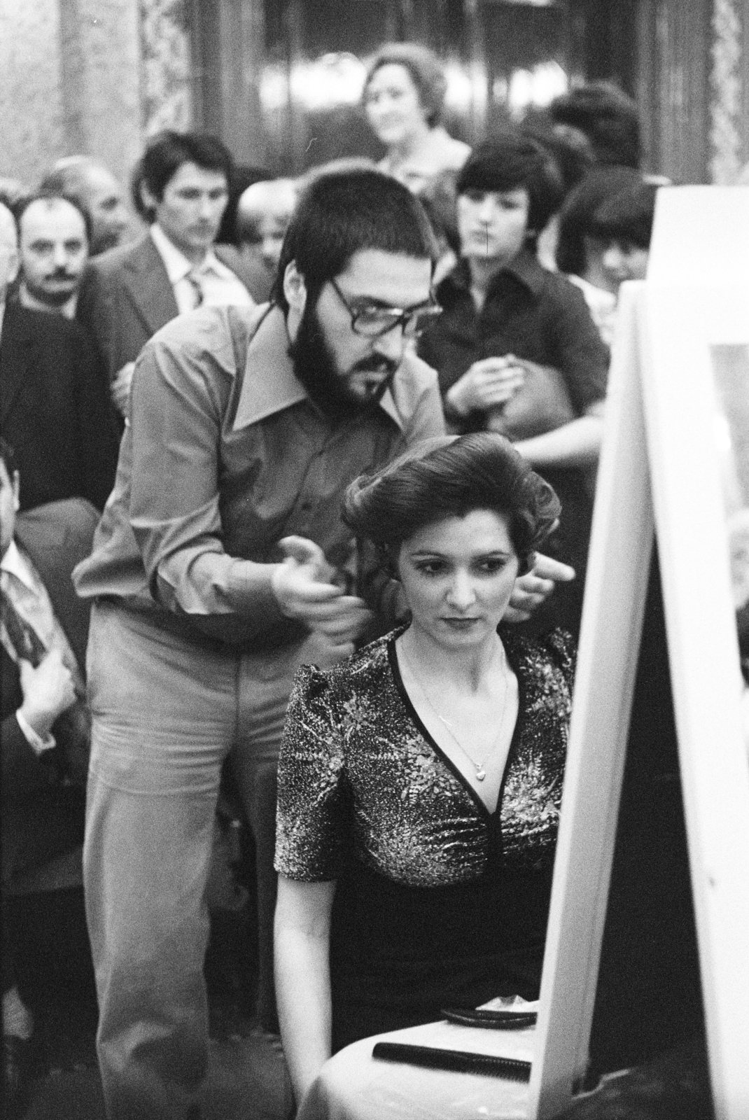 1974, Artfókusz, hairdo, hairdresser, competition, Fortepan #277987