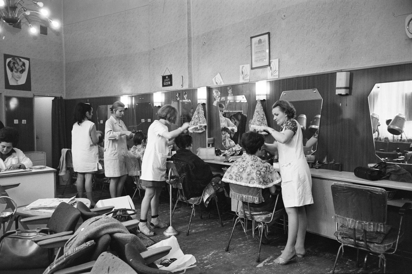 1980, Artfókusz, hairdresser, women, shop interior, Fortepan #278001