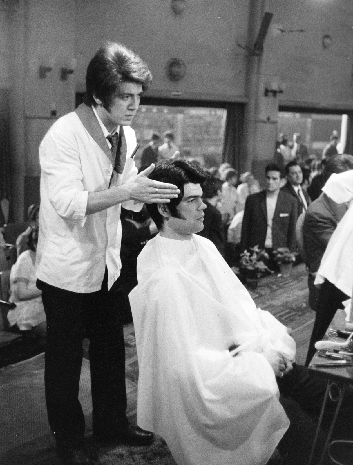 1970, Artfókusz, hairdo, men, hairdresser, Fortepan #278088