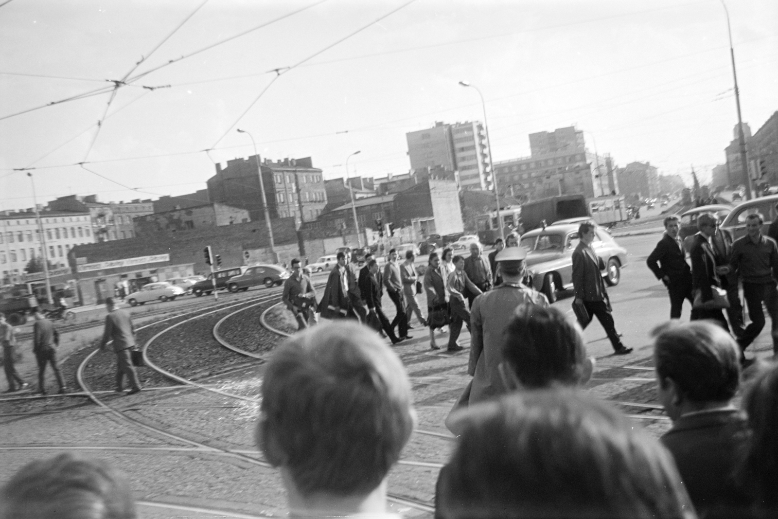 Poland, Warsaw, ulica Grójecka a plac Artura Zawiszy felöl a plac Gabriela Narutowicza felé nézve, 1963, Artfókusz, Fortepan #278373