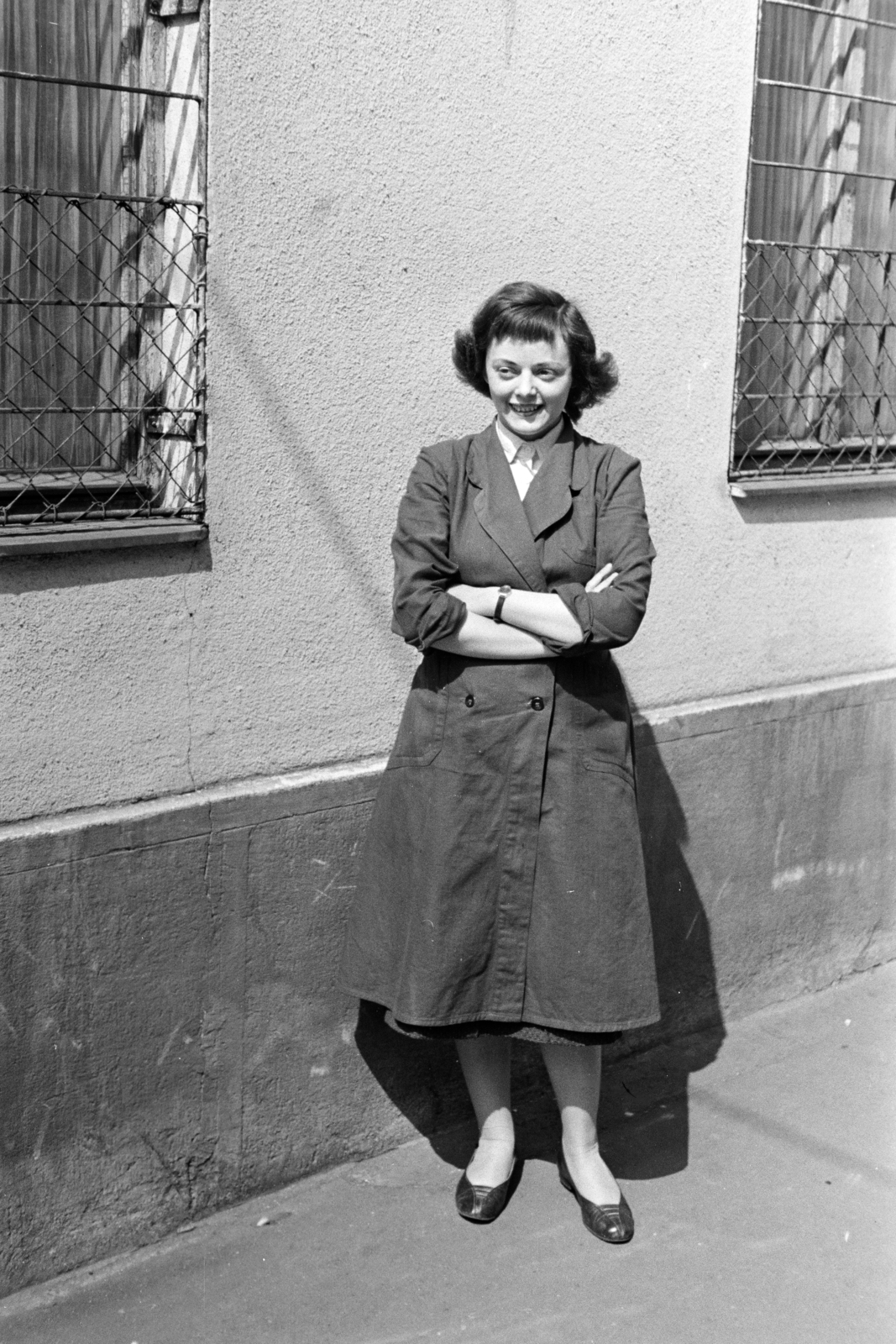 1955, Artfókusz, overall, arms crossed over the chest, Fortepan #278495