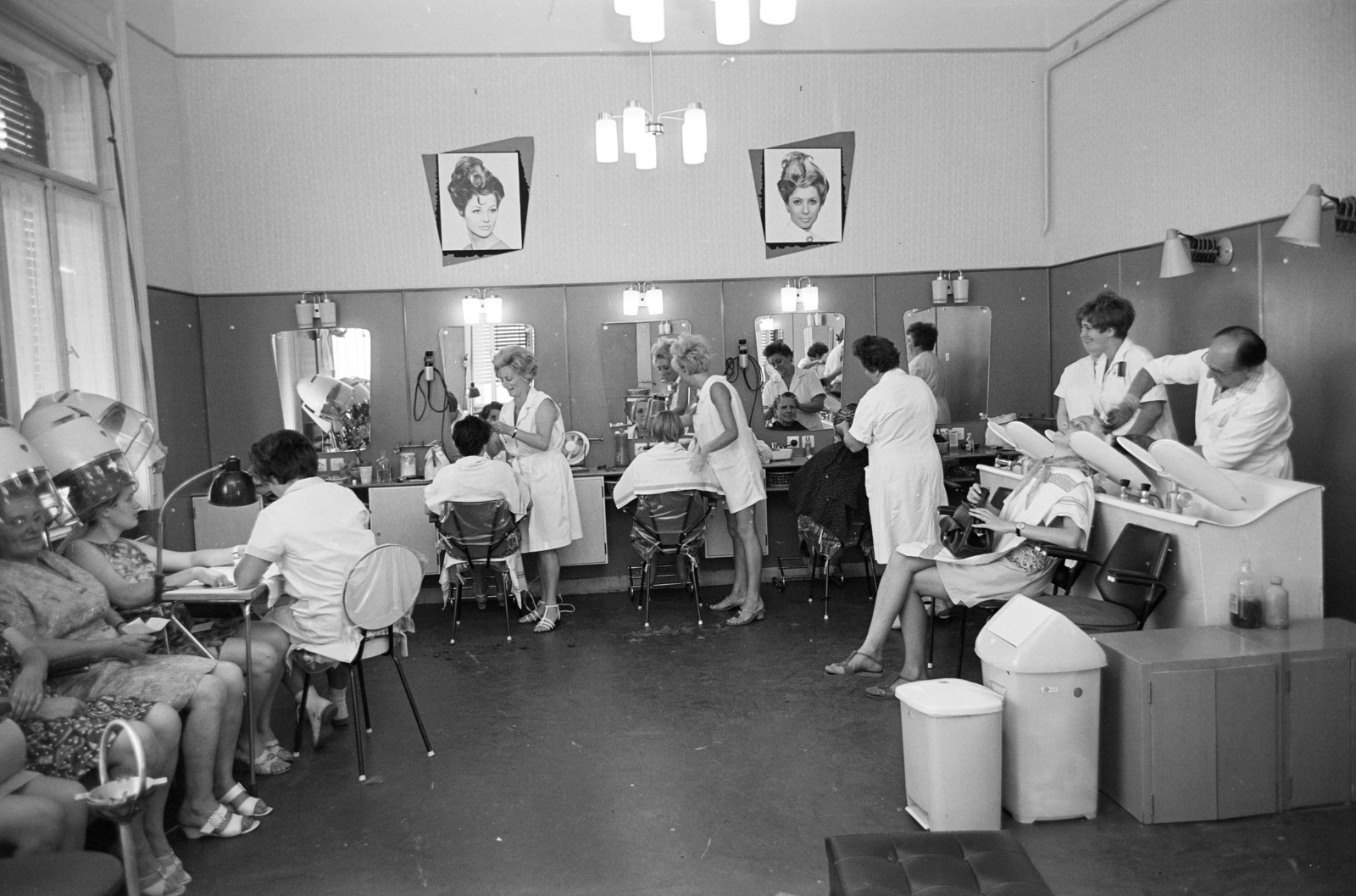 1971, Artfókusz, hairdresser, shop interior, hairdresser, Fortepan #278548